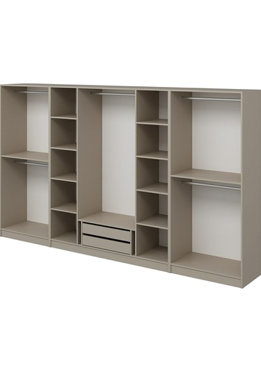 Kale 8 Bölmeli 2 Çekmeceli Giyinme Dolabı Kumtaşı 190cm Kumtaşı