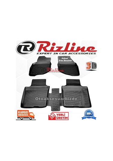 Honda Jazz 3D Paspas Havuzlu Siyah 2002-2008 Arası Rizline N11.8433