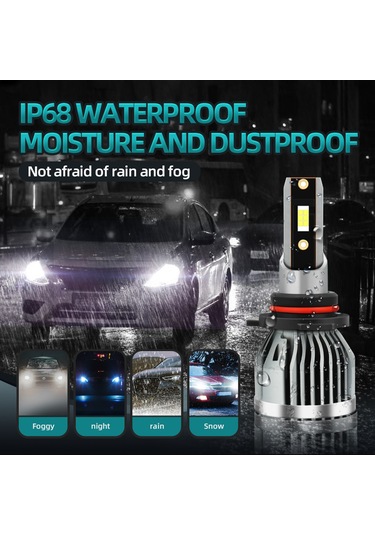 Ximistore9 Yüksek Parlaklıklı Q3 Led Far - Hb4/9006 Uyumlu, 6000k Beyaz Işık, 50.000 Saat Ömür