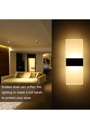 Ximistore9 Led Duvar Aydınlatması, Akrilik + Alüminyum, Dönüştürülebilir Işık Yönü, Güneş Işığı, S Sıze, Siyah Diğer