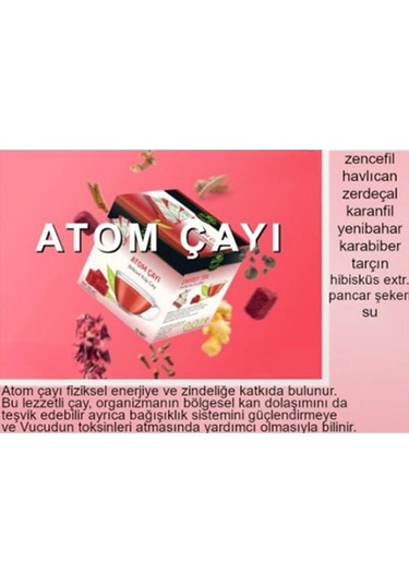 Sargılı Atom Çayı 100 GR (20 adet) Doğal Bitkisel Glutensiz Lakto