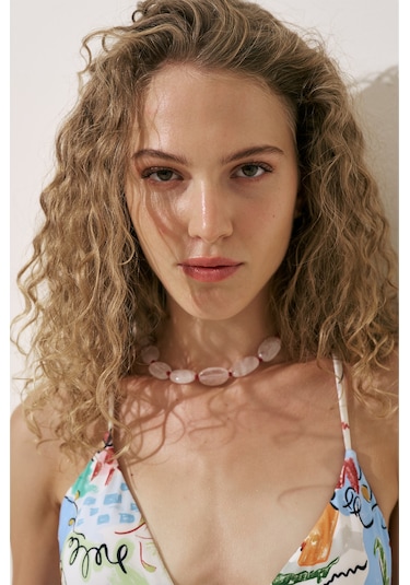 Manuka Desenli Çapraz Askılı Mayo Summer Summer