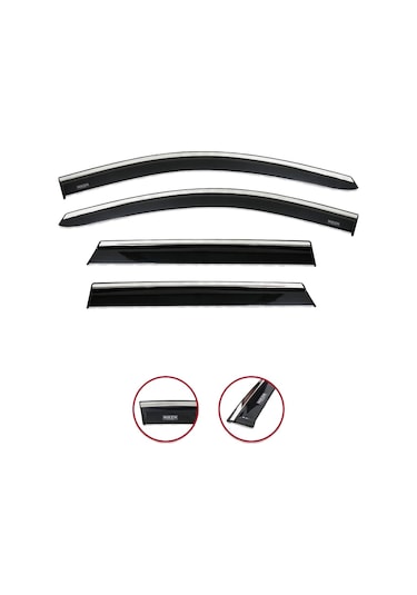 Vw Golf 6 2009-2013 Kromlu Cam Rüzgarlığı Niken 4'lü Set