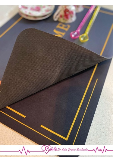 35x50 Bulaşık Matı, Bulaşık Kurutma Matı, Süper Emici Bulaşıklık, Tezgah Üstü Mat Siyah