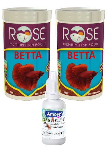 Betta Granulat 2x100ml Kutu Balık Yemi, Multivitamin