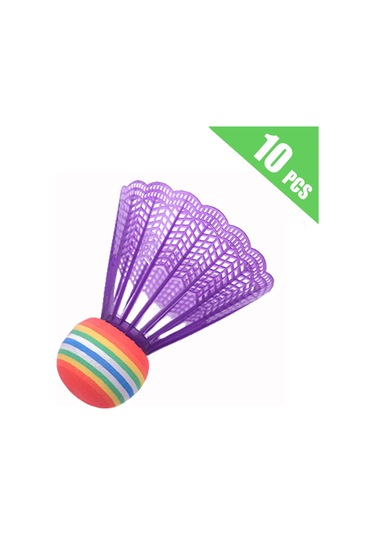 Geeksen 10 Adet Nylon Badminton Topu - Eva Ve Plastik Materyal, İç/dış Mekan Uygun, Hafif Ve Dayanıklı, Egzersiz Ve Eğlence İçin Renkli Paket