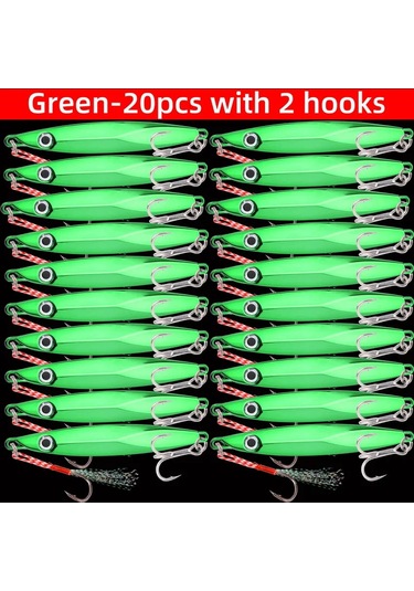 Metal Döküm Kaşık Olta Takım 10g-60g Spinner Kaşık Balıkçılık Lures Batan Uzak K-20pcs-2 Hooks 30g-1.05oz
