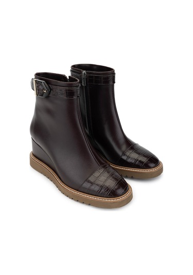 Tamer Tanca Kadın Hakiki Deri Kahverengi Casual Bot 33 416 Bn Bot Sk24-25 Kahve Dr Kahverengi Deri