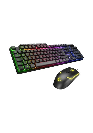Rampage KM-9858 Jazzy RGB Backlight Makro Tuşlu Oyuncu Klavye + Mouse Set
