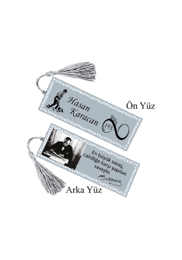 Atatürk Hediyesi İSim Baskılı Kitap Ayracı