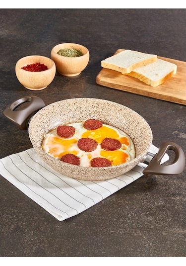 Falez Creamy 24 Cm Granit Sahan Krem