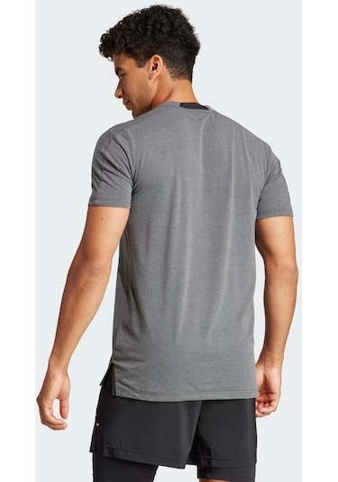 Adidas Designed For Training Erkek Gri Yuvarlak Yaka Tişört IS3809 Gri