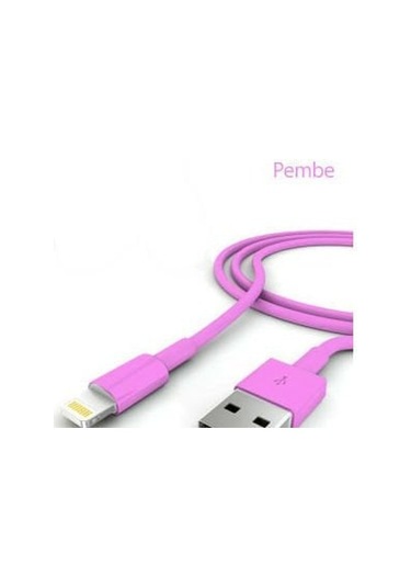 İphone Şarj Data Kablosu - Pembe