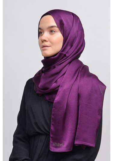 Altobeh Janjan Şık Parlak Saten Dokulu Kadın Tesettür Abiye Şifon Şal - Koyu İndigo