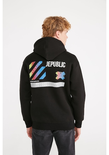Jepublic Jp Pop Up Detaıled Fleece Sweatshırt Siyah