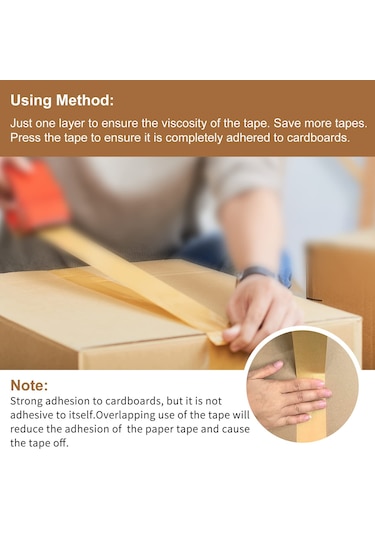 Kraft Kağıt Bant Kendi Kendine Yapıştırıcı, 2 'x55yd, Kahverengi Kağıt Bant, Biyolojik Olarak Parçalanabilir Kahverengi Paketleme Bandı, Güçlü Yapıştırıcı İle Kağıt Paketleme Bandı, 1 Rulo 1 Adet