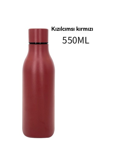 Paslanmaz Çelik 304 Spor Sprey Kaplamalı Sıcak Ve Soğuk Su Bardağı Koyu Kırmızı