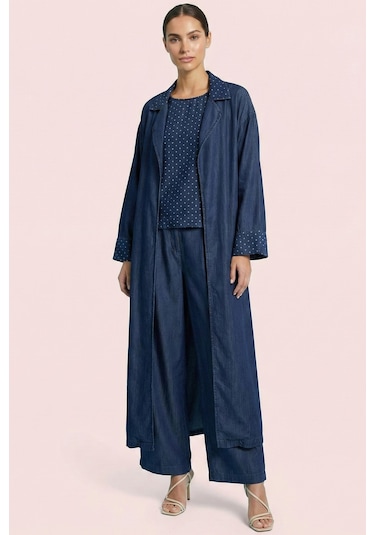 Guitar Uzun Mavi Jean Kimono Mavi