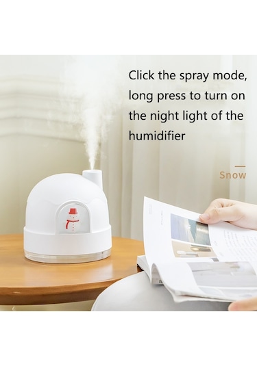 Zay-h006 Plug-in Kardan Adam Nemlendirici Gece Lambası Usb Dilsiz Sevimli Masaüstü Hava Mini Atomizer Hava Nemlendirici Beyaz