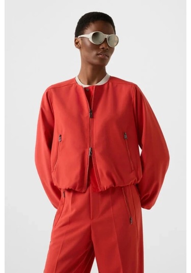 Bogner Yuma Çift Taraflı Blouson Teknik - Jersey Kadın Ceket Kırmızı