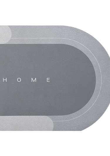 Suntek Kapı Paspası Giriş Çabuk Kuruyan Halı Zemin Gri 40x60cm Oval