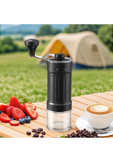 Boatshop1 Kmdj-hc Manuel Kahve Değirmeni Seramik Öğütücü Ve Cam Kavanoz İle Kamp Ev Kullanımı İçin El Değirmeni