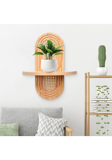 Suntek Kemer Ahşap Raf Standı El Sanatları Askılı Veranda Ahşap Rengi