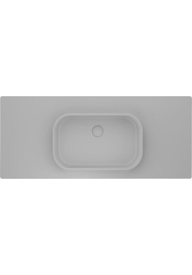 Real Stone Pure Etajerli 60x50 Beyaz Granit Banyo Lavabosu Beyaz