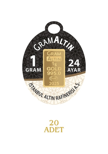 20 Gram 24 Ayar İar Gramaltın 1gr X 20 Adet