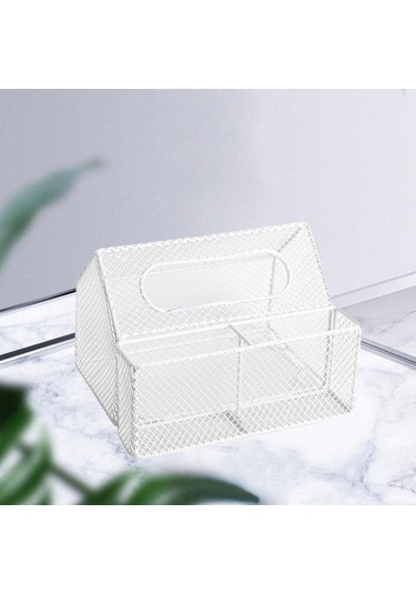 Pazly Yüz Suntek Peçete Metal Mendil Kutusu Kompakt Kılıfı Beyaz Beyaz Br Diğer