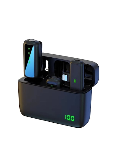 Sx6 Lightning Iphone Uyumlu Kablosuz Yaka Mikrofonu Göstergeli