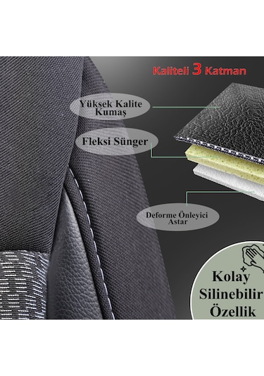 Sport Serisi Renault Clio 4 İle Uyumlu Tam Set Oto Koltuk Kılıfı