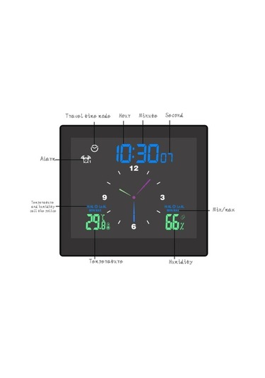 Ulzyvf Usb-pil Termohigrometreli Snooz, Saat, Renkli Montaj, Masa/duvar Ekran Dijital Destek, Çift Çalar Er
