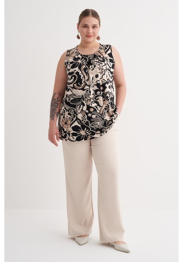 Pile Detaylı Örme Bluz-6236 Siyah