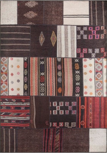 Jazz Patchwork Desenli Dokuma Taban Dekoratif Renkli Halı (Al 45)
