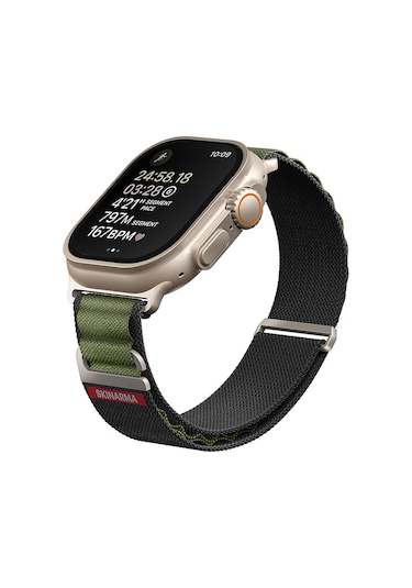 Watch Ultra 49mm Kordon Skinarma Kobu Hasır Strap Kayış Olive