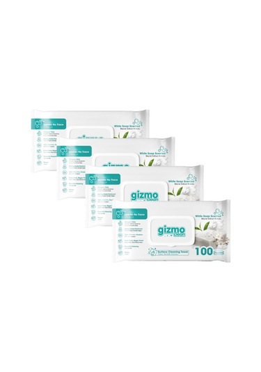Gizmo Clean Yüzey Temizlik Havlusu Beyaz Sabun Kokulupa 4 Paket 400 Yaprak Beyaz