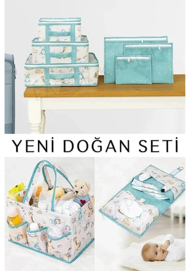 Yeni Doğan Seti Bavul Organizer,bebek Bakım Ve Alt Bakım Çantası Mavi