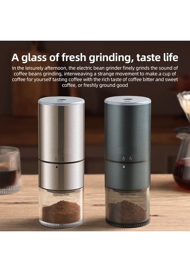 Bloomnest Elektrikli Kahve Çekirdeği Öğütücü 25g Kapasiteli Sessiz Seramik Çekirdek Tip-c Şarjlı Temizleme Fırçalı Mavi