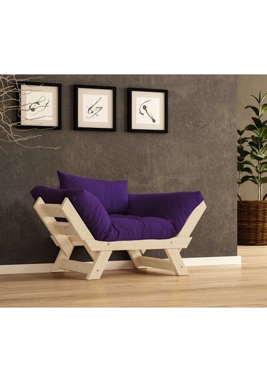 Woodesk Adalar Masif Natural-mor Renk Berjer Cpt8147-140 Mor