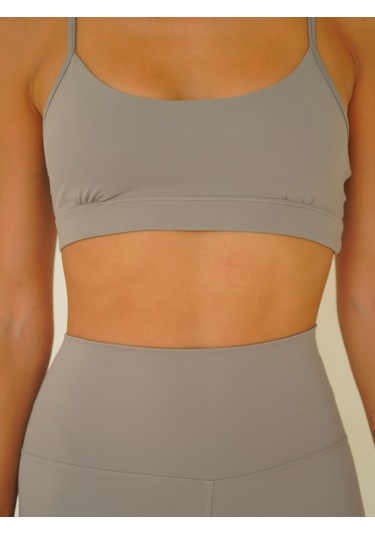 Fold Kaplı Spor Gri Crop Gri