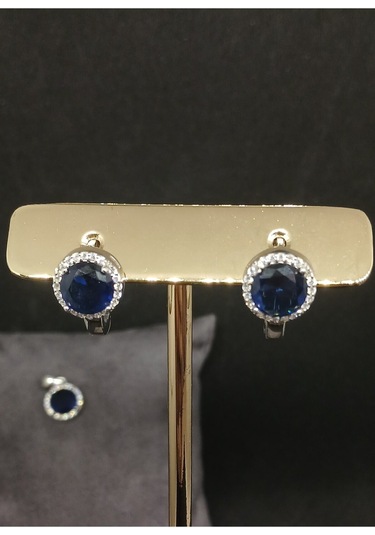 Elmas Kesim Taşlı Gümüş Takı Seti - Kolye Ucu, Küpe Ve Yüzük Şık Ve Göz Alıcı Tasarım Gümüş