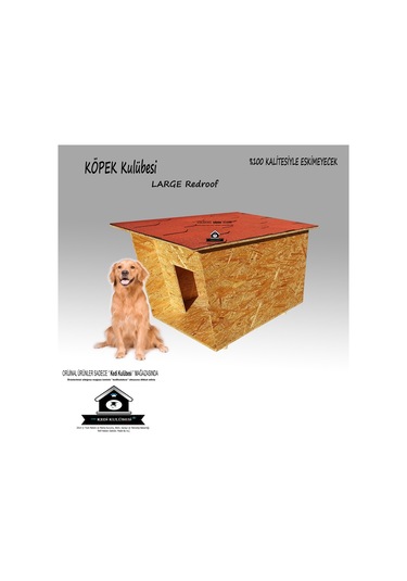 Köpek Kulübesi Redroof Large Su Geçirmez