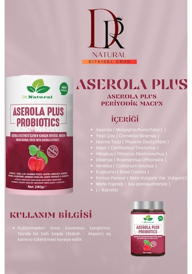 Dr. Natural Aserola Eki İçeren Karışık Bitkisel Macun 3 x 240 G