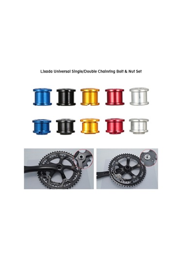 Lixada Set 5 Chainwheel Cıvata 7075 Alüminyum Alaşımlı Crankset Siyah