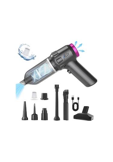 Ally 14000pa Güçlü Portatif 2 Kademeli Tasinabilir Vakumlu Kablosuz Üflemeli Mini Araç Süpürgesi