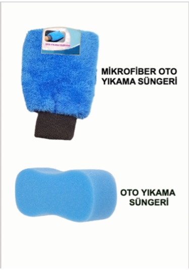 2'li Oto Yıkama Kurulama Cam Temizlik Mikrofiber Eldiven Sünger