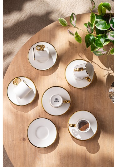 Emsan Wedding 90 Ml 6'lı Kahve Fincan Takımı Gold
