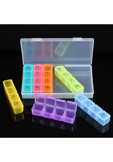 Gajeena 28 Bölmeli 7 Günlük İlaç Düzenleyici, Günde 4 Kere İlaç Almak İçin Taşınabilir Plastik Organizer Kutusu Diğer
