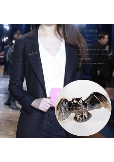 Moda Vintage Kadın Baykuş Şekli Uçan Takı Broş Pin Elbise Aksesuarı Hediye Çok Renkli